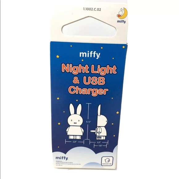 Miffy Yellow Bunny Warm White LED Night Light With Dual USB Charger 5” - Picture 6 of 7